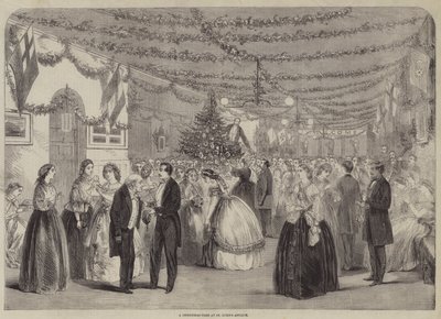 Uma árvore de Natal no Asilo de São Lucas (gravura) de English School