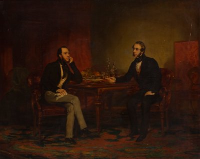 A Conversation Piece, c.1840 (óleo sobre tela) de English School