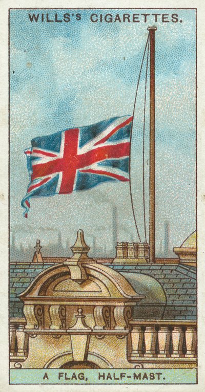 Uma bandeira, meio mastro de English School