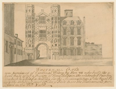 Um portão pertencente ao antigo palácio de Whitehall de English School