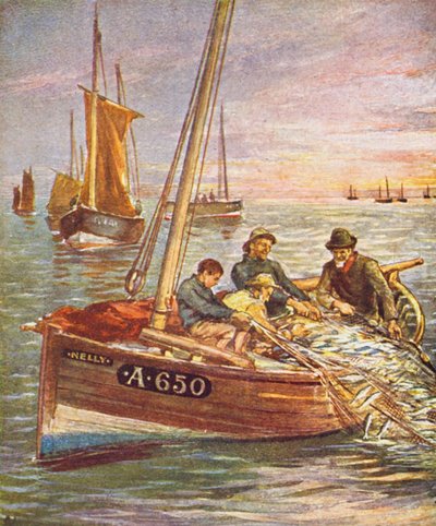 A Good Catch (litografia a cores) de English School