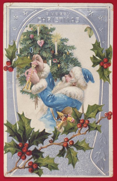 "Um Feliz Natal", cartão vitoriano (cromolitografia) de English School
