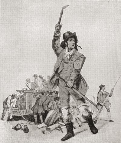 Um bombeiro de Londres na década de 1790. Da revista The Strand Magazine publicada em 1897. de English School