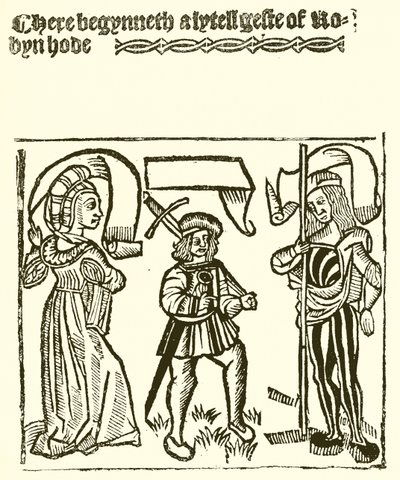 A Lytell Geste ou Robin Head impresso por Wynkyn de Worde de English School