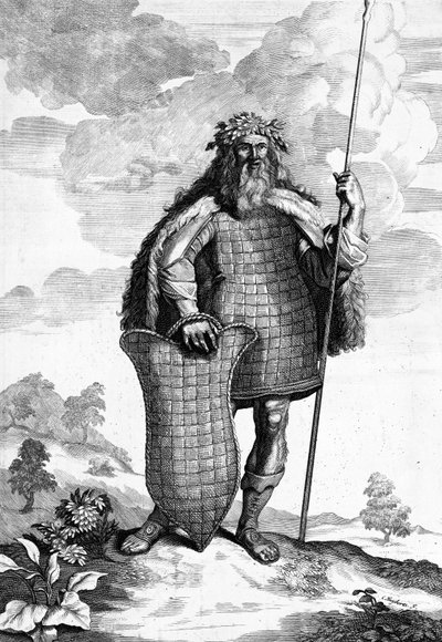 Marcoman, gravado por Cornelis Huyberts, ilustração de Caesars Commentaries, traduzido para o inglês por William Duncan, publicado em 1753 de English School
