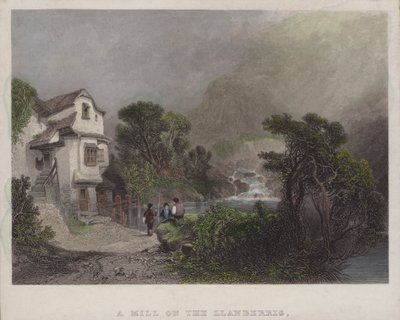 Um moinho sobre o Llanberris (gravação a cores) de English School
