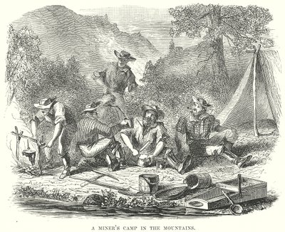 Acampamento de um mineiro nas montanhas (gravura) de English School