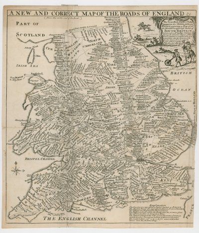 Um novo e correto mapa das estradas da Inglaterra de English School