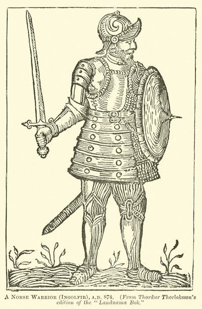 Um guerreiro nórdico, Ingolfir, AD 874 de English School