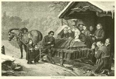 Um Funeral Norueguês (gravura) de English School