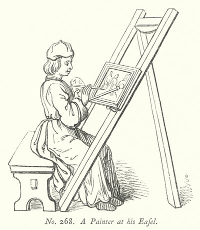 Um pintor no seu cavalete (gravura) de English School