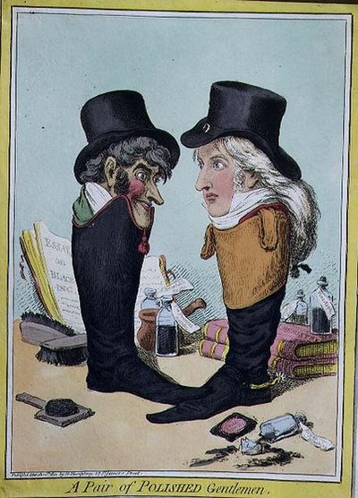 "A Pair of Polished Gentlemen", pub. por Hannah Humphrey de English School