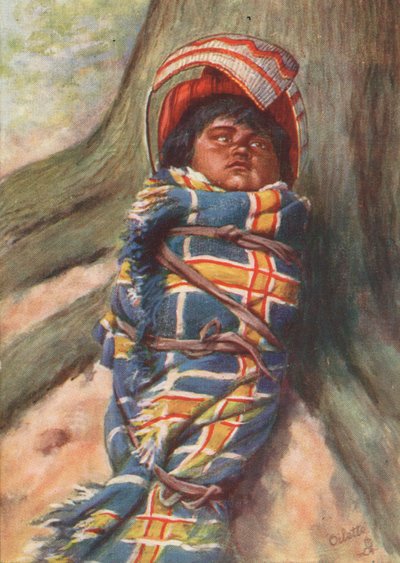 Um papoose dos índios Piute (litografia a cores) de English School