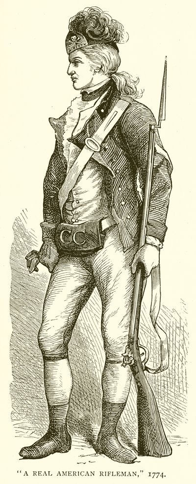 Um fuzileiro americano real, 1774 de English School