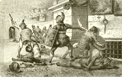 Um feriado romano. Combate de Gladiadores. Os vencidos apelando para os espectadores de English School