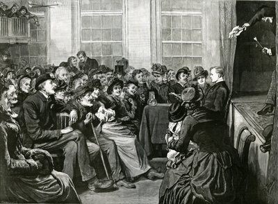 Um entretenimento de sábado à noite para os pobres, St Albans Hall, Jardins Baldwins, Holborn de English School