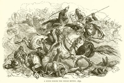 Uma cena durante o motim indiano, 1857 de English School