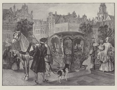 A Sledge-Coach in Old-World Amsterdam (gravura) de English School