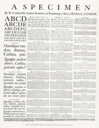 Um Espécime de W.Caslon de English School