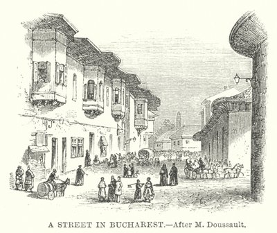 Uma rua em Bucareste (gravura) de English School