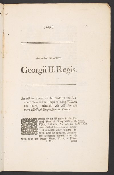Um subsídio concedido ao Rei, de tonelagem, & libra esterlina, e outras somas de dinheiro a pagar sobre mercadorias exportadas e importadas, página 659 de English School