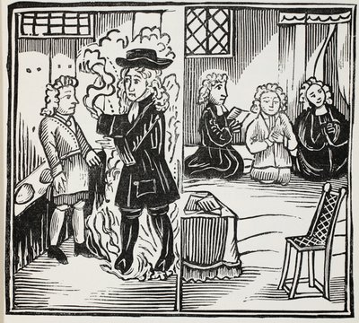 Um aviso terrível e Seasonable aos homens novos, ilustração dos Chap-livros do século XVIII por John Ashton, bar. 1882 de English School