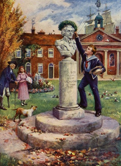 Um tributo ao herói da Inglaterra (lito colorido) de English School