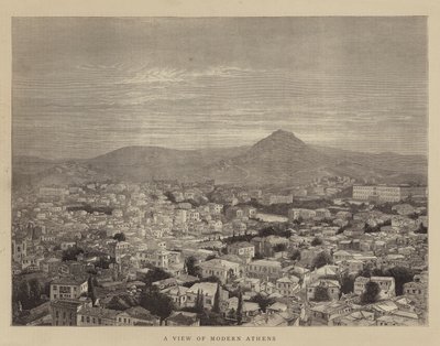 Uma Vista da Atenas Moderna (gravura) de English School
