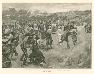 Uma cena de feriado bancário: Kiss-in-the-King em Hampstead Heath de English School