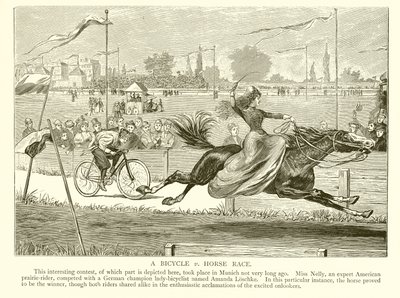 Uma bicicleta vs corrida de cavalos de English School