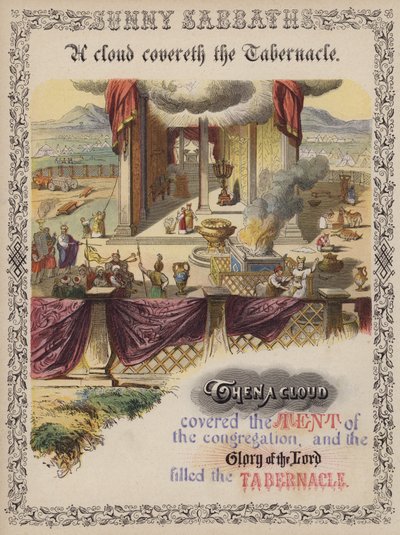 Uma nuvem cobre o Tabernáculo (gravura colorida) de English School