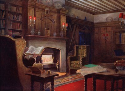 Um canto aconchegante na sala de fumantes (lito a cores) de English School