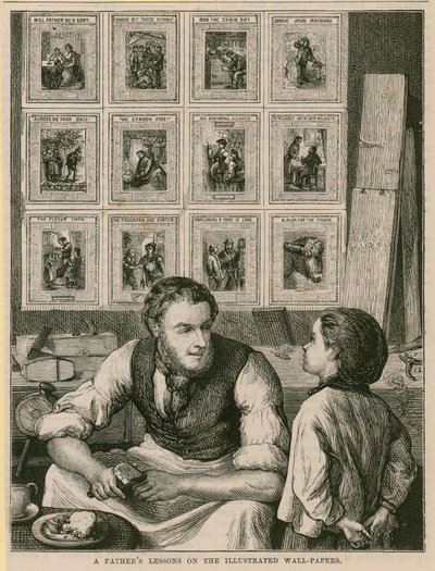 Aulas de pai nos papéis de parede ilustrados de English School