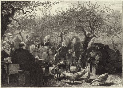 Um dia de festa na Normandia após a colheita da maçã de English School
