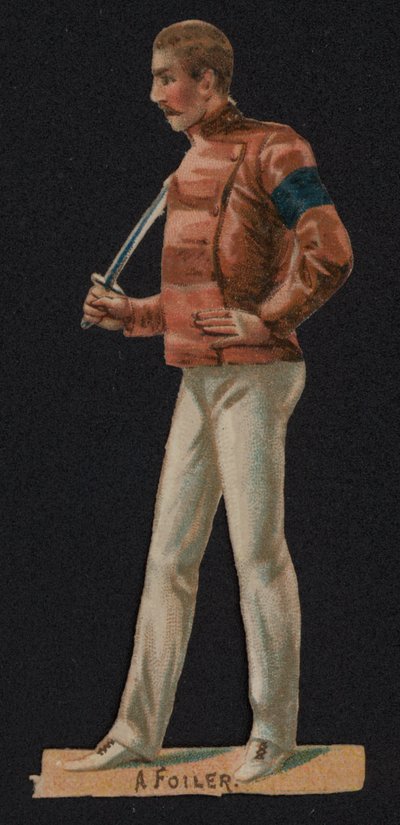 Um foiler, esgrima (cromolitho) de English School