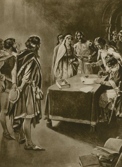 Uma carta real dos reis para escavar o carvão (gravure) de English School