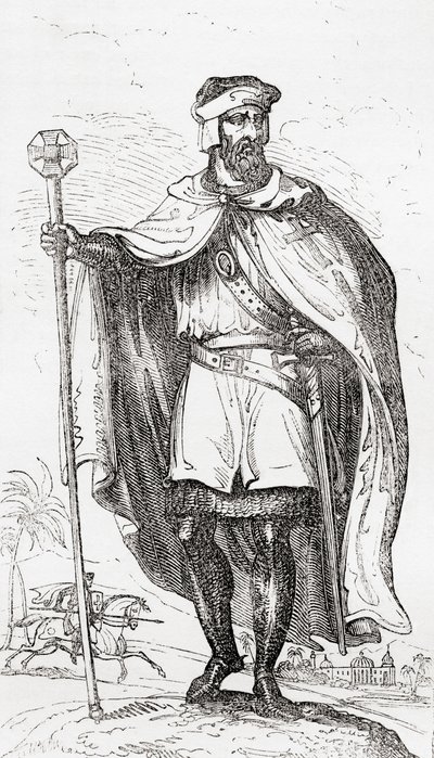 Um cavaleiro templário, da velha Inglaterra: A Pictorial Museum, pub. 1847 de English School