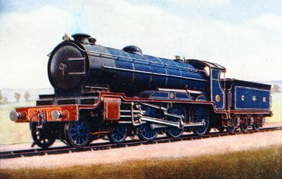 Uma locomotiva da London Midland and Scottish Railway, ilustração de 