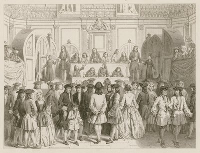 Uma loteria; por volta de 1750 de English School