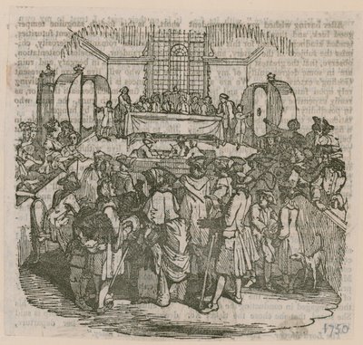 Uma loteria; datado de 1750 de English School