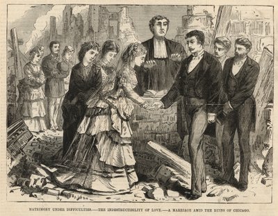 Um casamento entre as ruínas de Chicago de English School