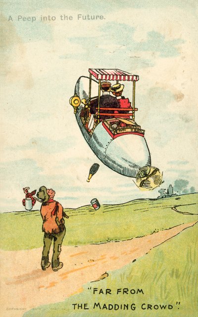 Um olhar para o futuro, longe da multidão louca (cor litho) de English School