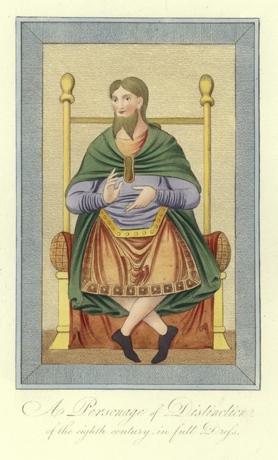 Uma personagem de distinção do século VIII em plena vestimenta de English School