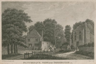Uma vista pitoresca perto de Paddington, Middlesex de English School