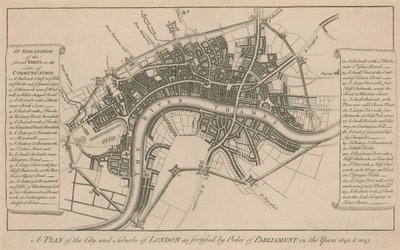 Um plano da cidade e subúrbios de Londres como fortalecido por ordem do Parlamento nos anos 1642 e 1643 de English School