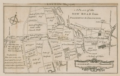 Um plano da nova estrada de Paddington para Islington de English School