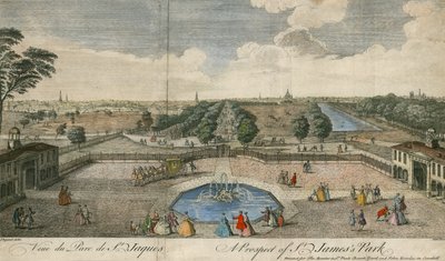 Uma perspectiva de St Jamess Park, Londres de English School