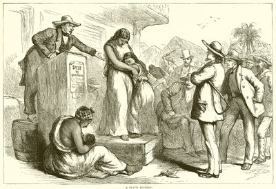Um leilão de escravos (gravura) de English School