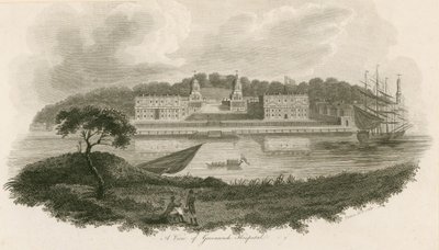 Uma visão do Greenwich Hospital, em Londres de English School
