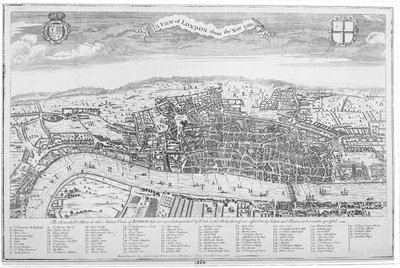 Uma vista de Londres sobre o ano 1560 (gravura) de English School